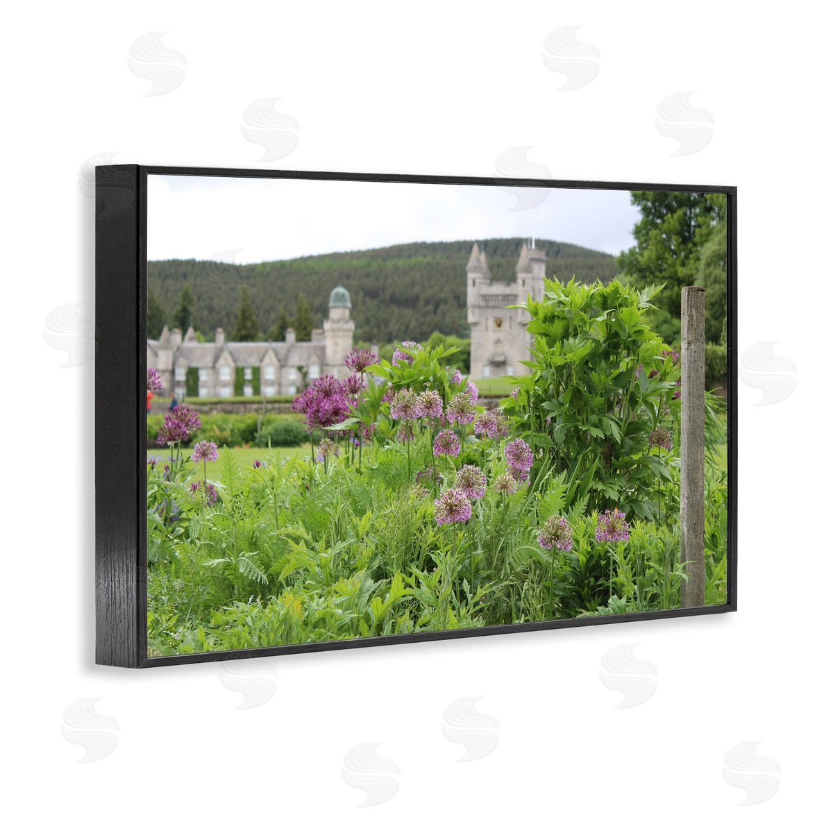 Tammy Apple Distant Castle View Black Framed Giclee Wall Art Print