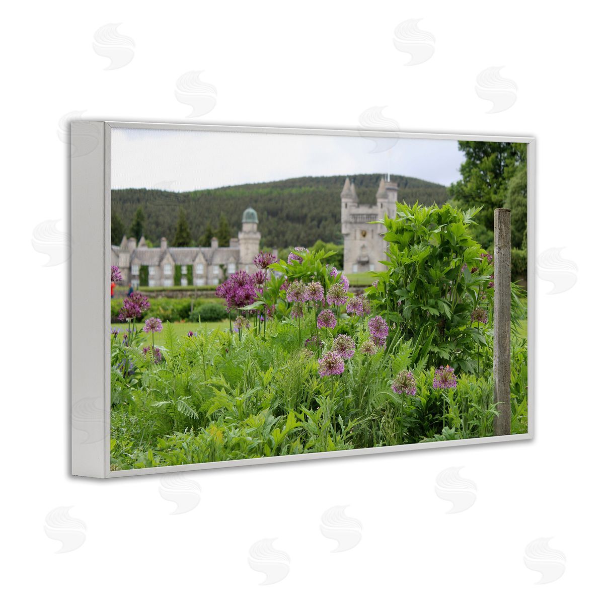 Tammy Apple Distant Castle View White Framed Giclee Wall Art Print