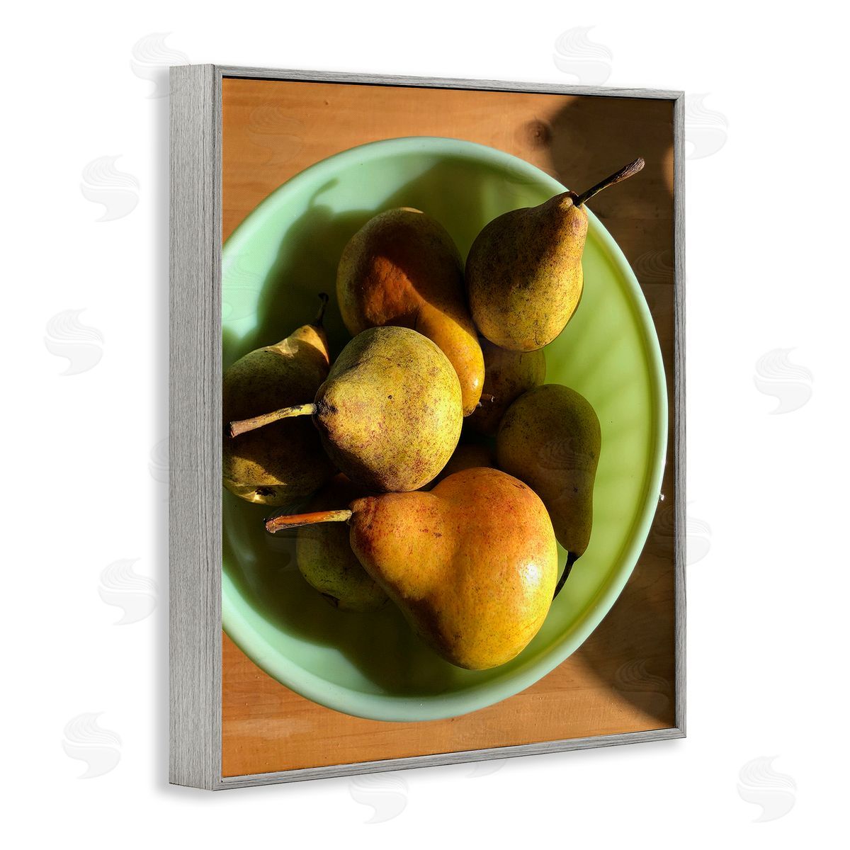 Jennifer Redstreake Kitchen Bowl of Pears Gray Framed Giclee Wall Art Print