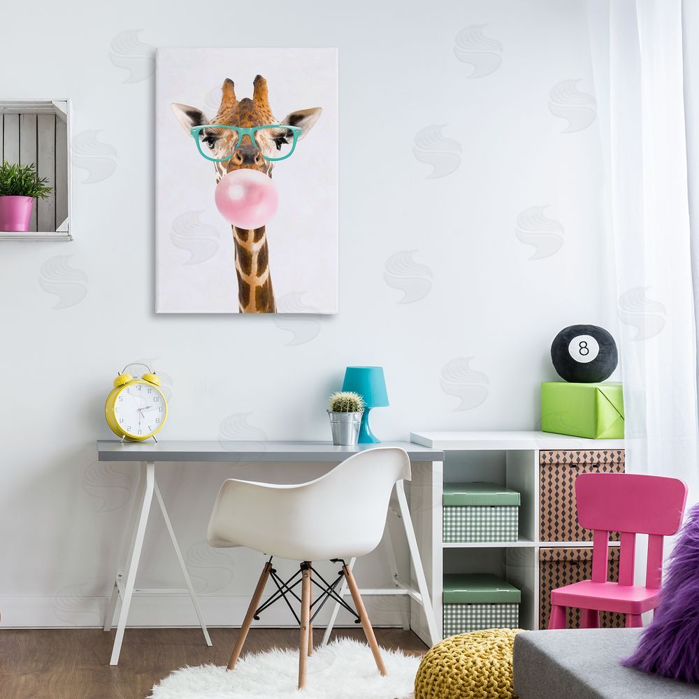 Reinders Bubblegum Hipster Giraffe Canvas Wall Art Print in Room