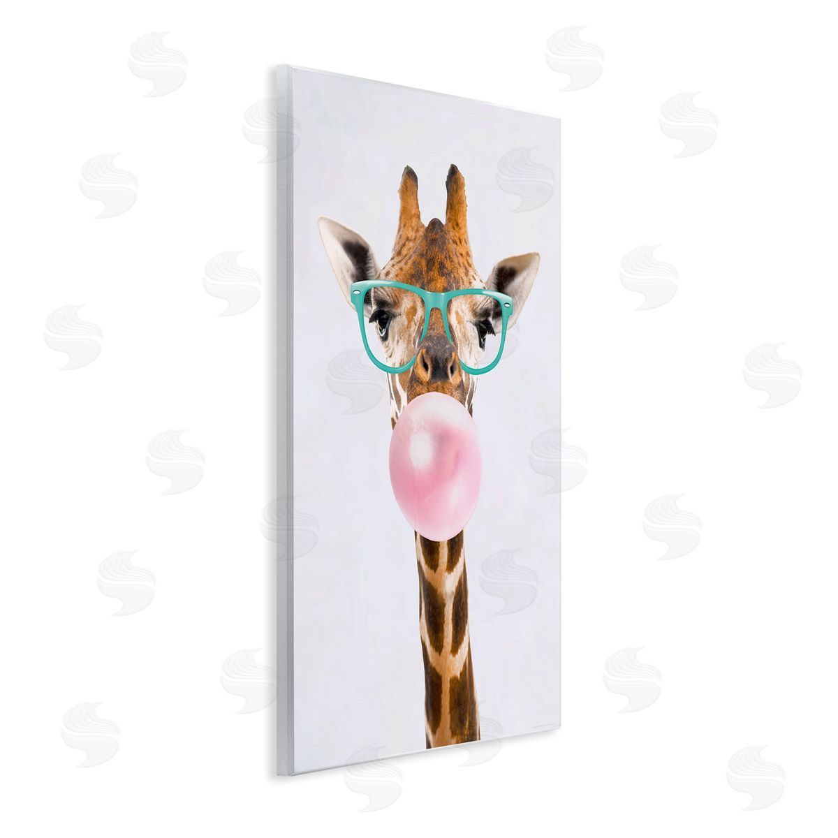 Reinders Bubblegum Hipster Giraffe Wooden Wall Plaque Art Print