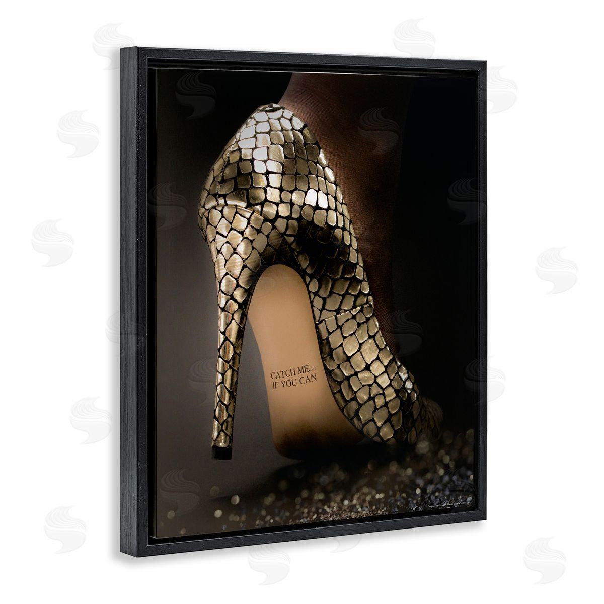 Reinders Snake Pattern Heels Black Floating Frame Canvas Wall Art Print