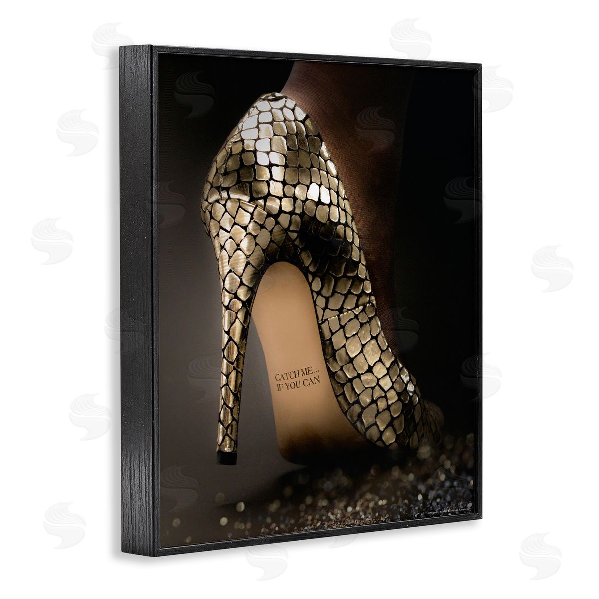 Reinders Snake Pattern Heels Black Framed Giclee Wall Art Print
