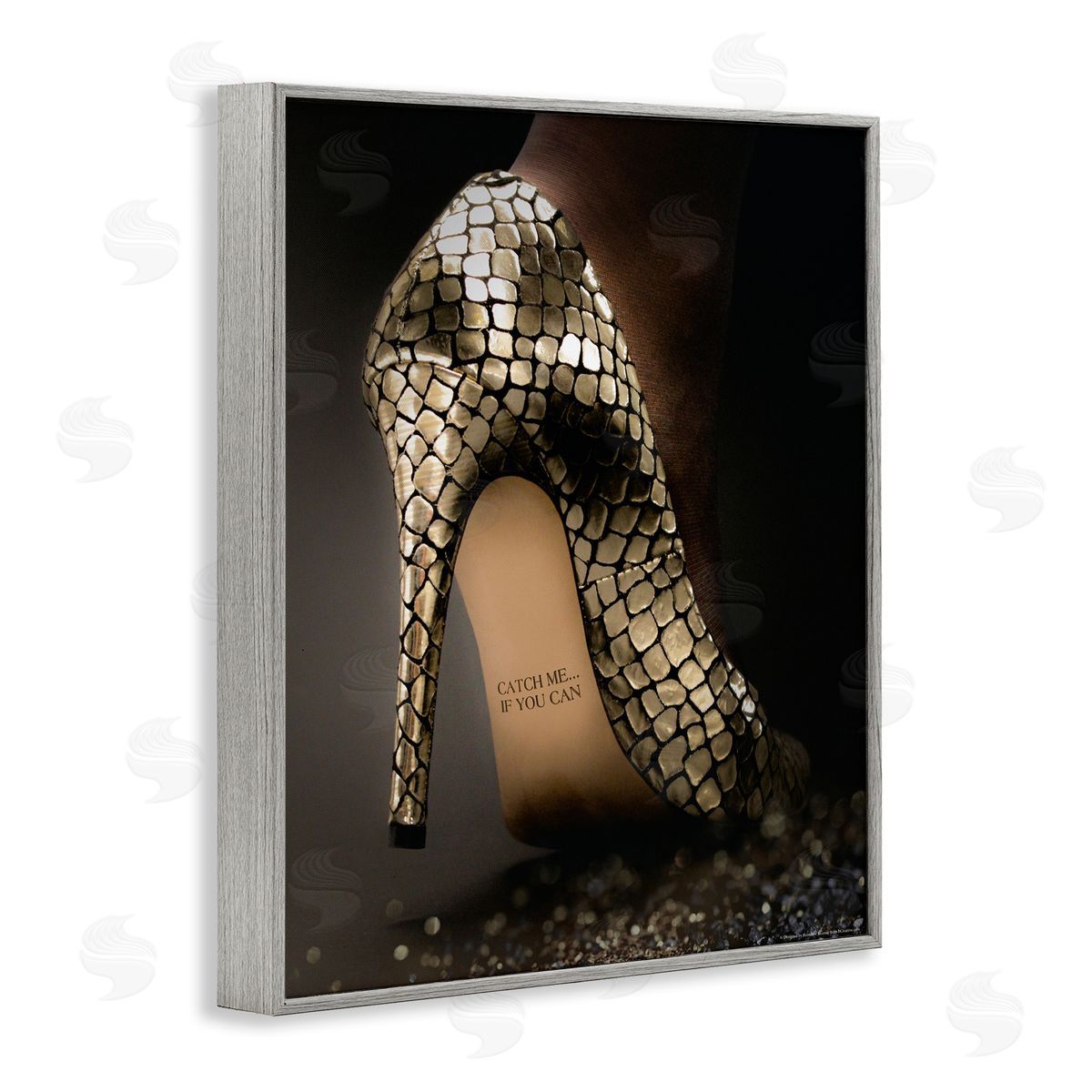 Reinders Snake Pattern Heels Gray Framed Giclee Wall Art Print