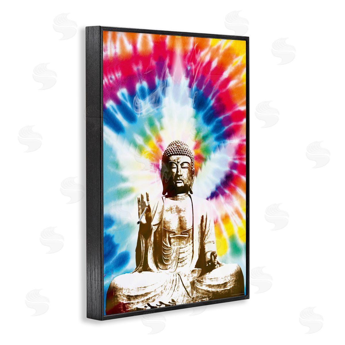 Reinders Hippie Tie Dye Buddha Black Framed Giclee Wall Art Print