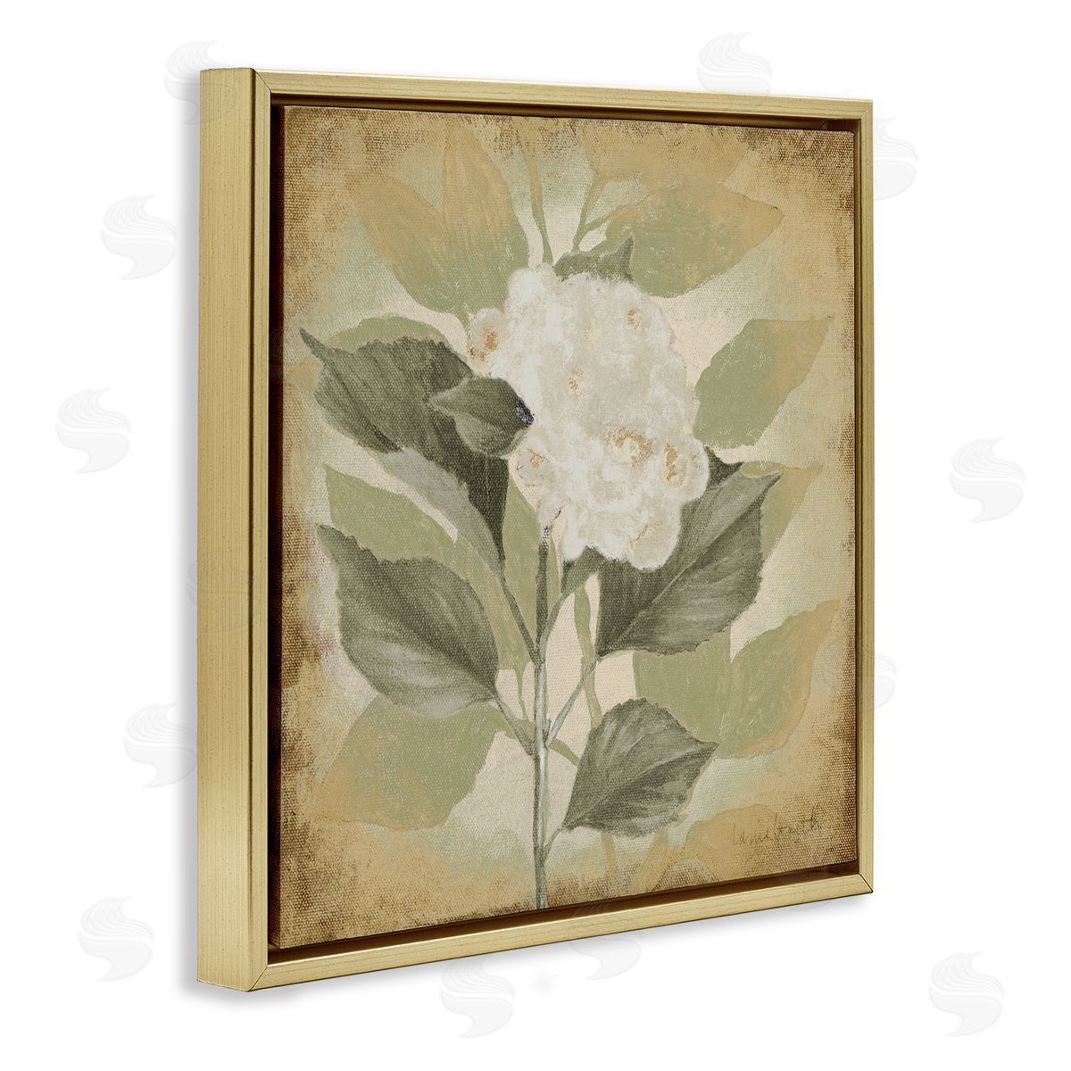 Lanie Loreth Rustic Geranium Impression Gold Floating Frame Canvas Wall Art Print