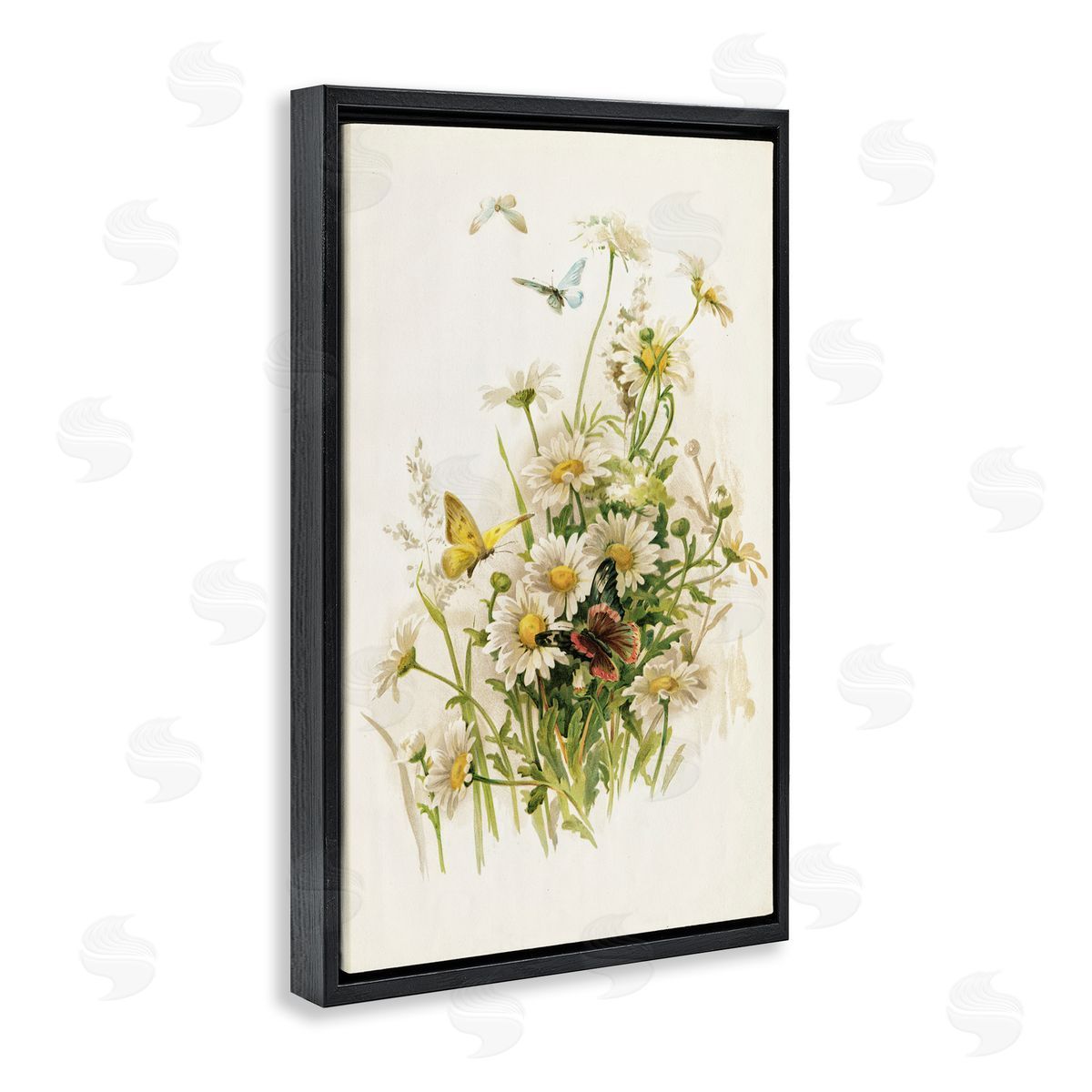 Piddix Spring Pickings Florals Black Floating Frame Canvas Wall Art Print