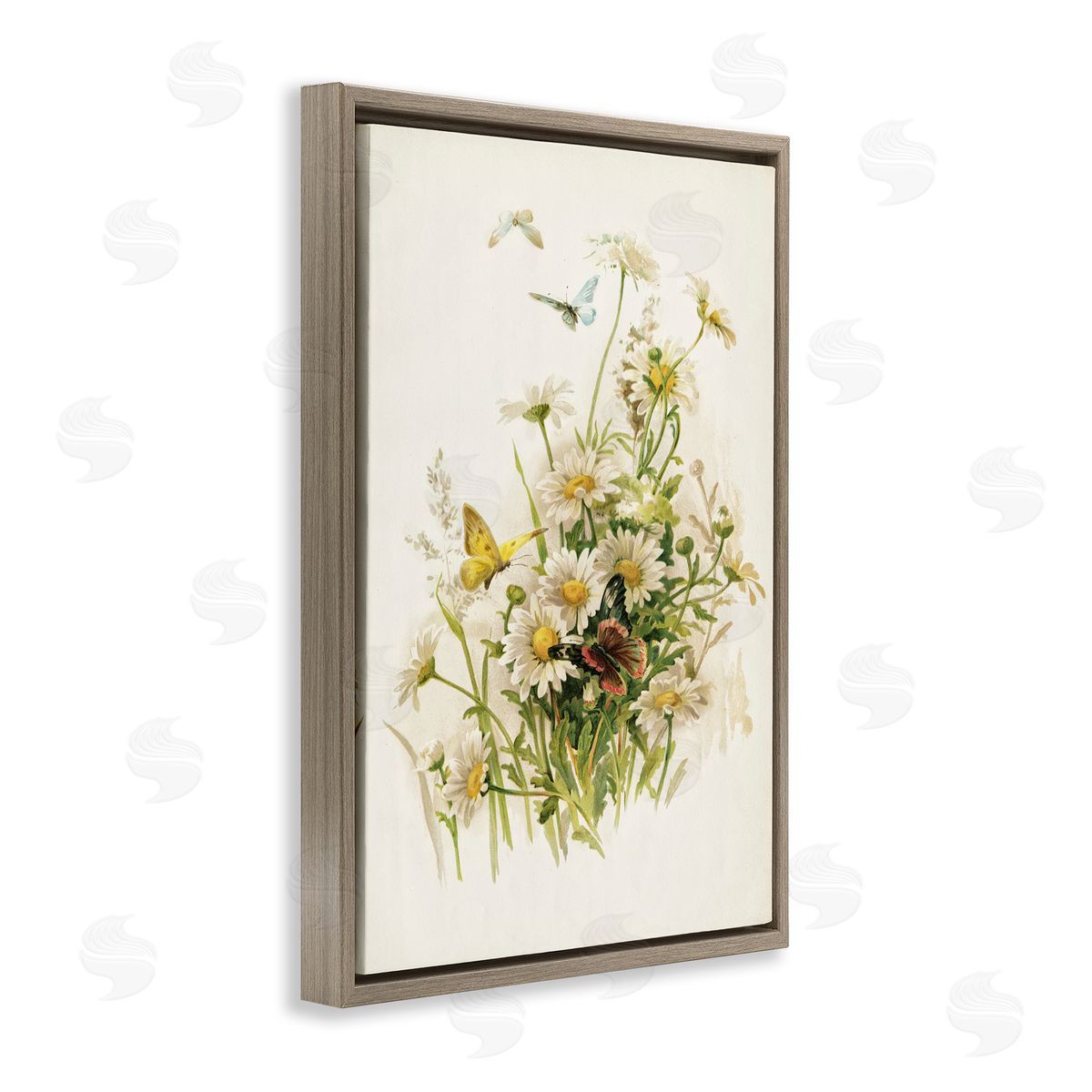 Piddix Spring Pickings Florals Brown Floating Frame Canvas Wall Art Print