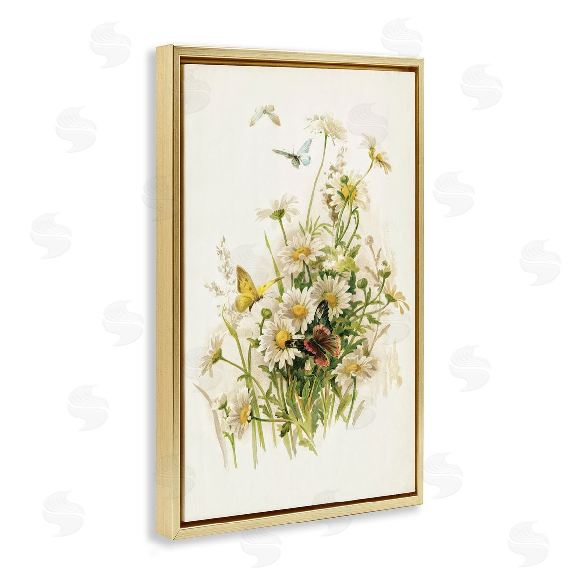 Piddix Spring Pickings Florals Gold Floating Frame Canvas Wall Art Print