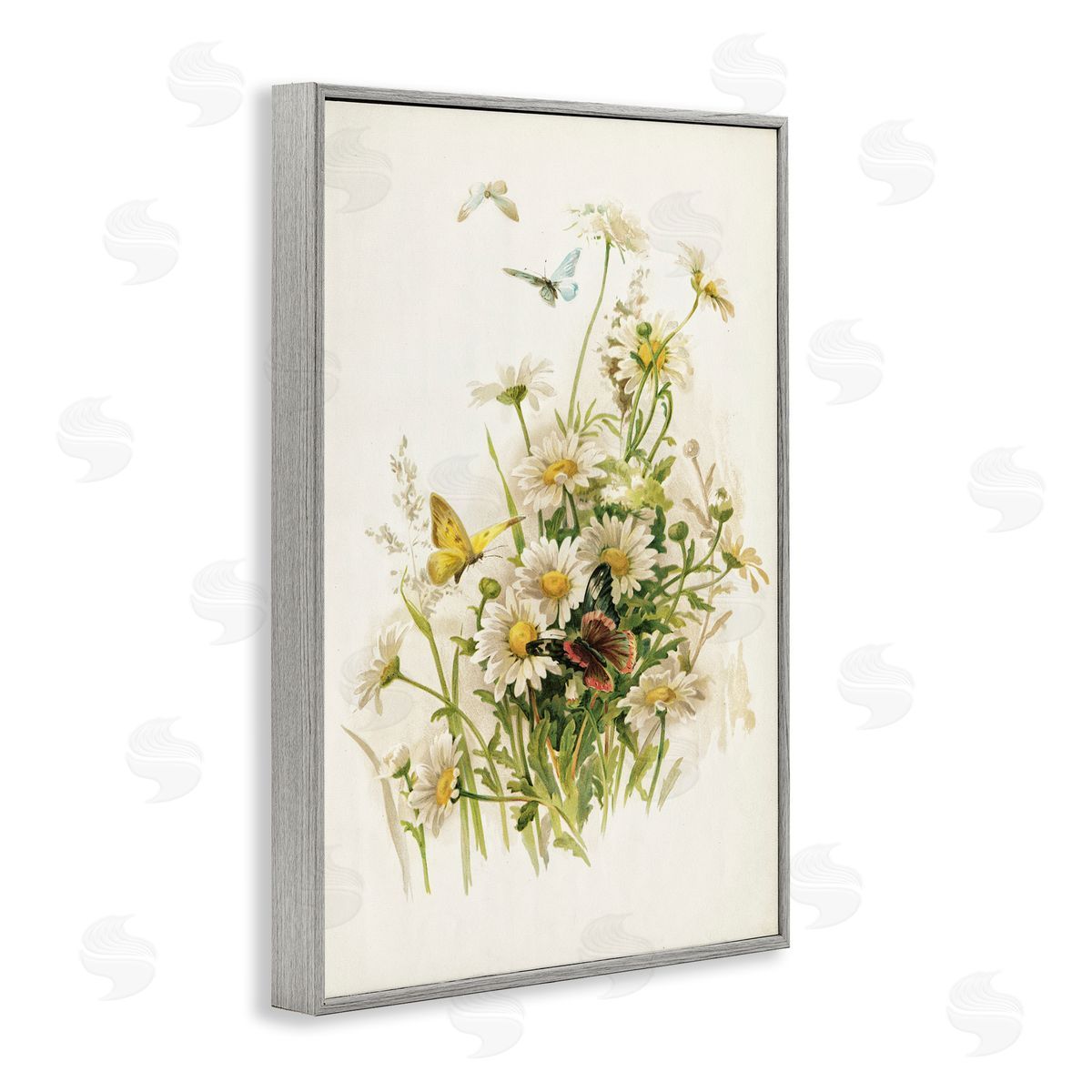 Piddix Spring Pickings Florals Gray Framed Giclee Wall Art Print