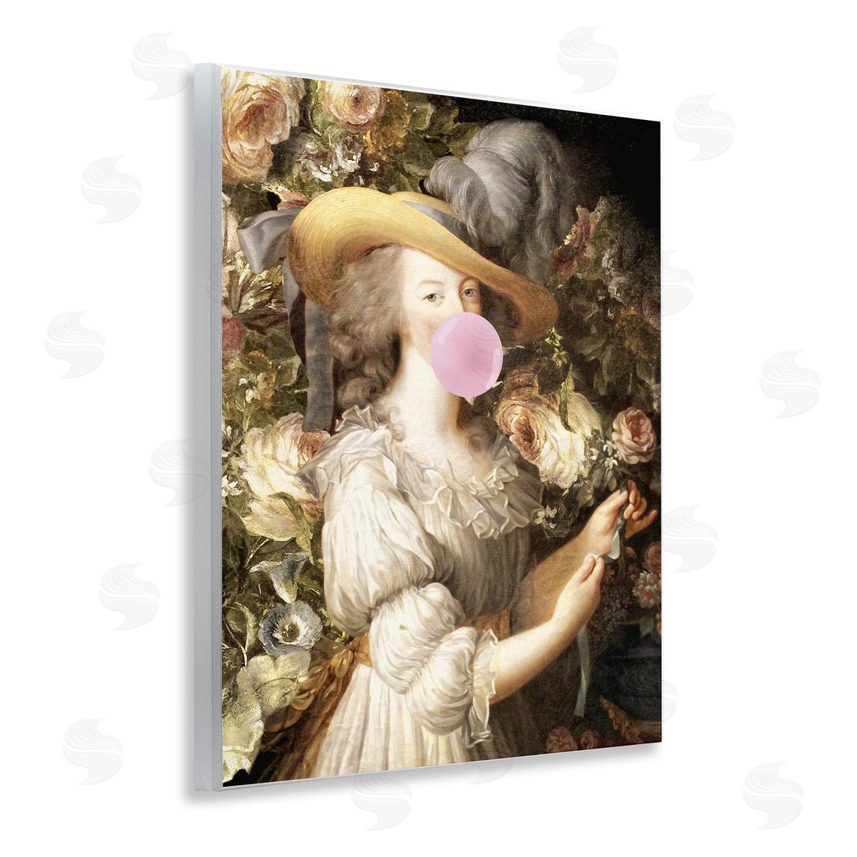 Piddix Renaissance Lady & Gum Wooden Wall Plaque Art Print