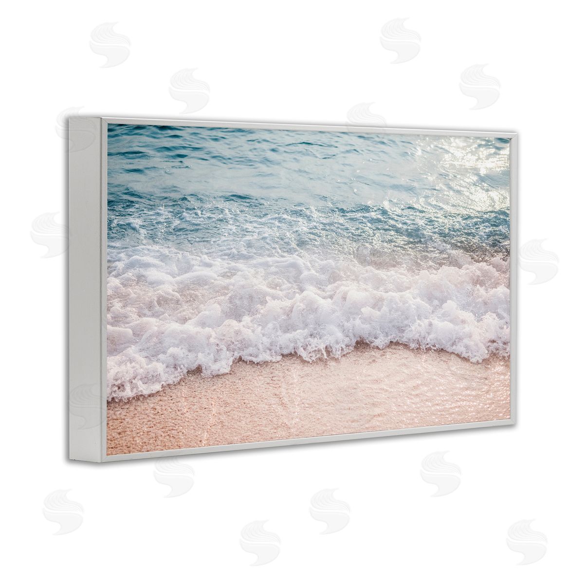 Nataly White Aerial Ocean Foam White Framed Giclee Wall Art Print