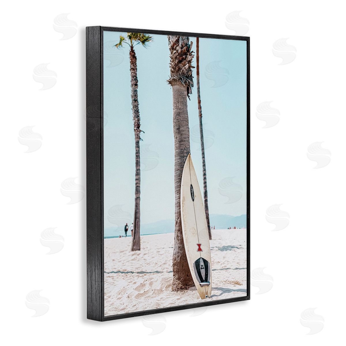 Nataly White California Summer Surfboard Black Framed Giclee Wall Art Print