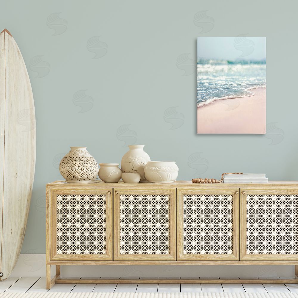 Nataly White California Summer Waves Canvas Wall Art Print in Room