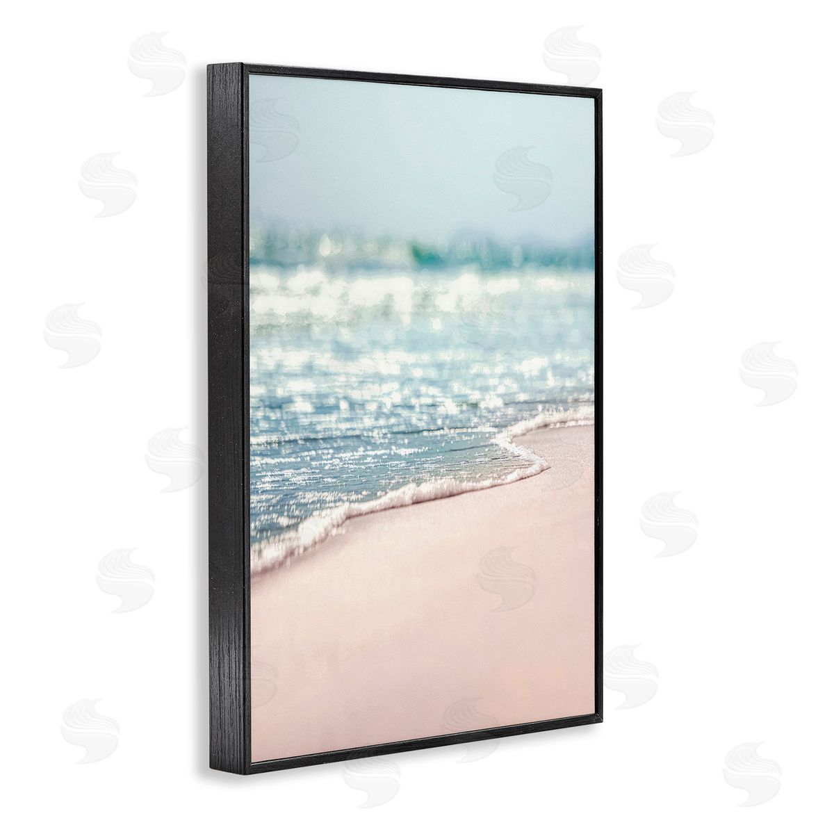 Nataly White California Summer Waves Black Framed Giclee Wall Art Print