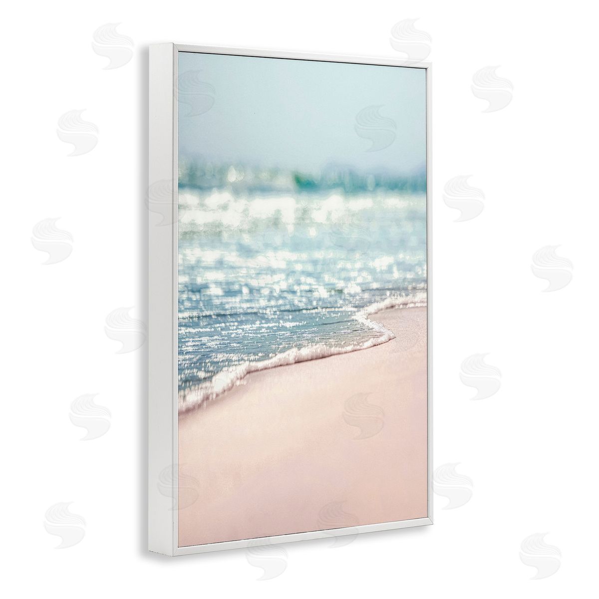 Nataly White California Summer Waves White Framed Giclee Wall Art Print