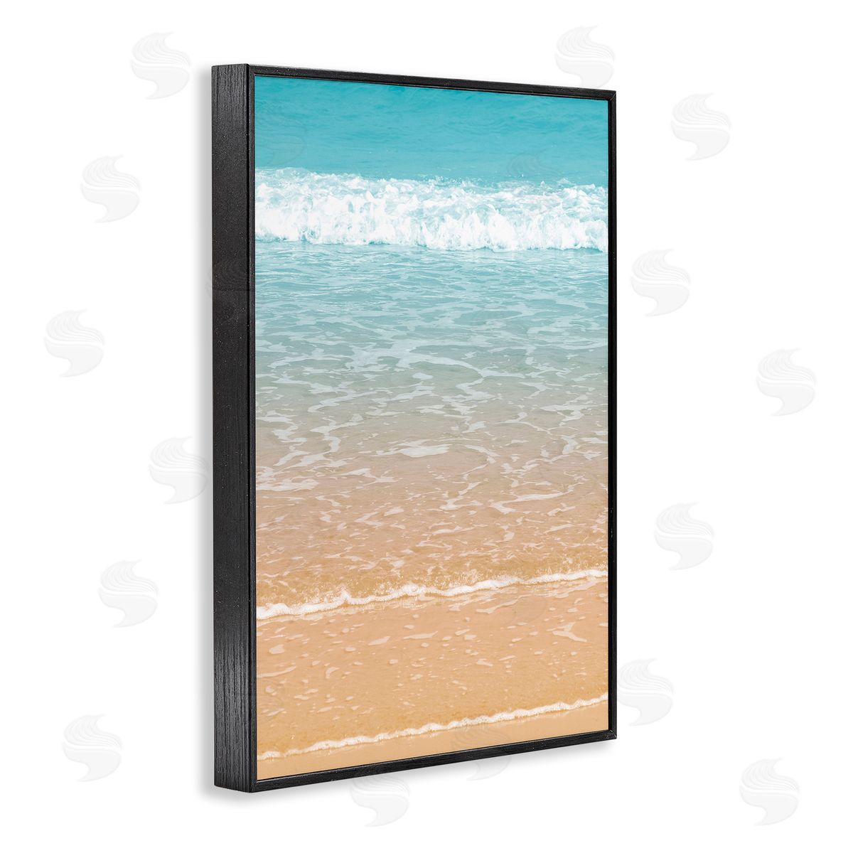 Nataly White Clear Waters Shore Black Framed Giclee Wall Art Print