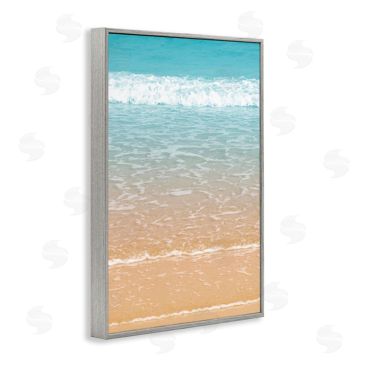 Nataly White Clear Waters Shore Gray Framed Giclee Wall Art Print