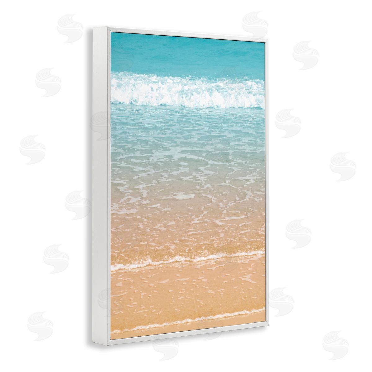 Nataly White Clear Waters Shore White Framed Giclee Wall Art Print