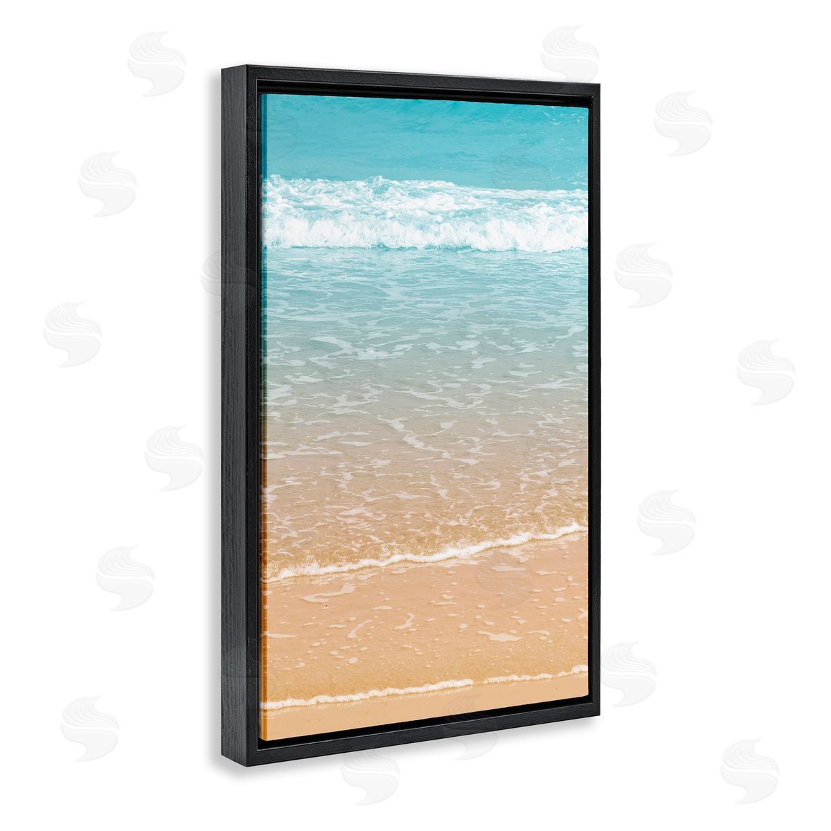 Nataly White Clear Summer Waters Black Floating Frame Canvas Wall Art Print
