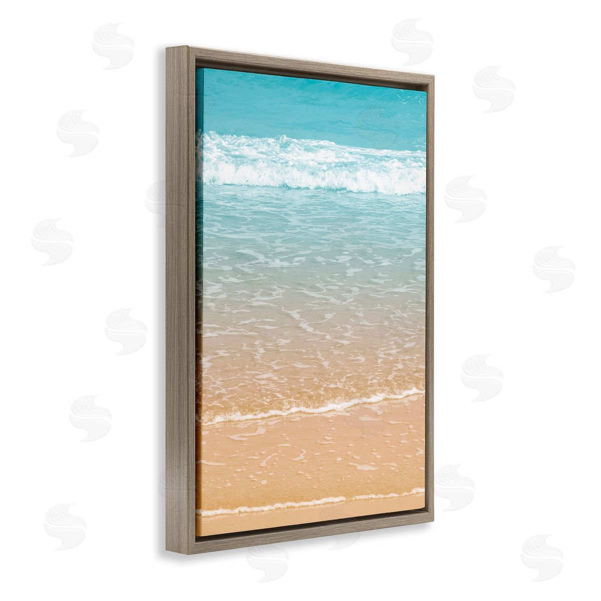 Nataly White Clear Summer Waters Brown Floating Frame Canvas Wall Art Print