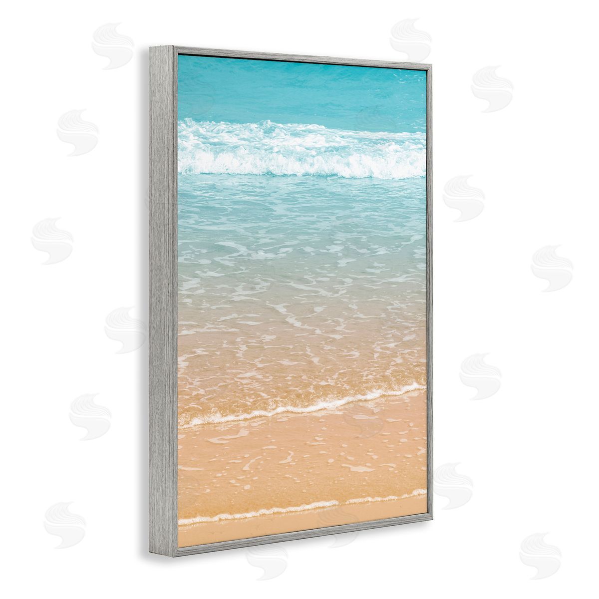 Nataly White Clear Summer Waters Gray Framed Giclee Wall Art Print