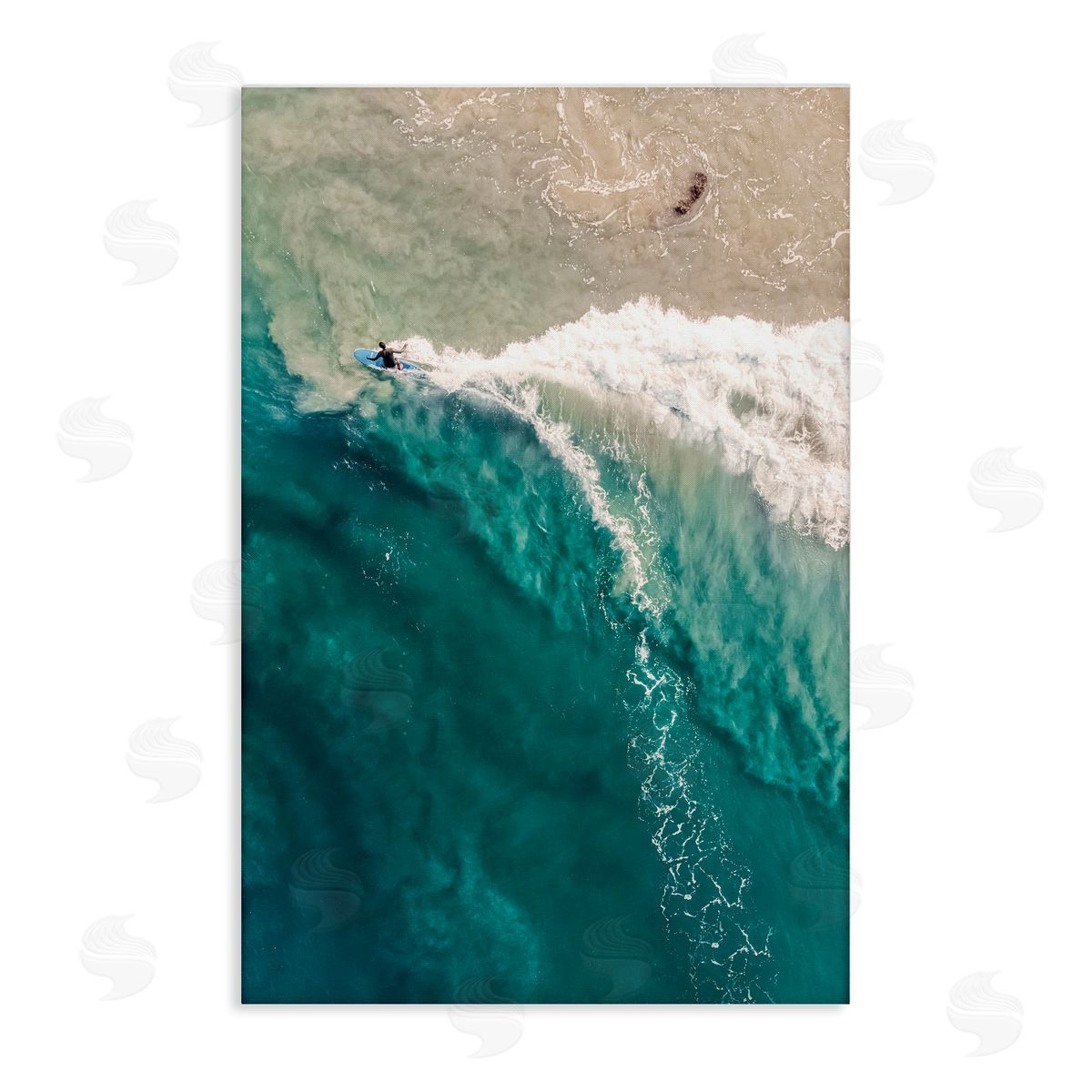 Nataly White Surfing Clear Waters Canvas Wall Art Print