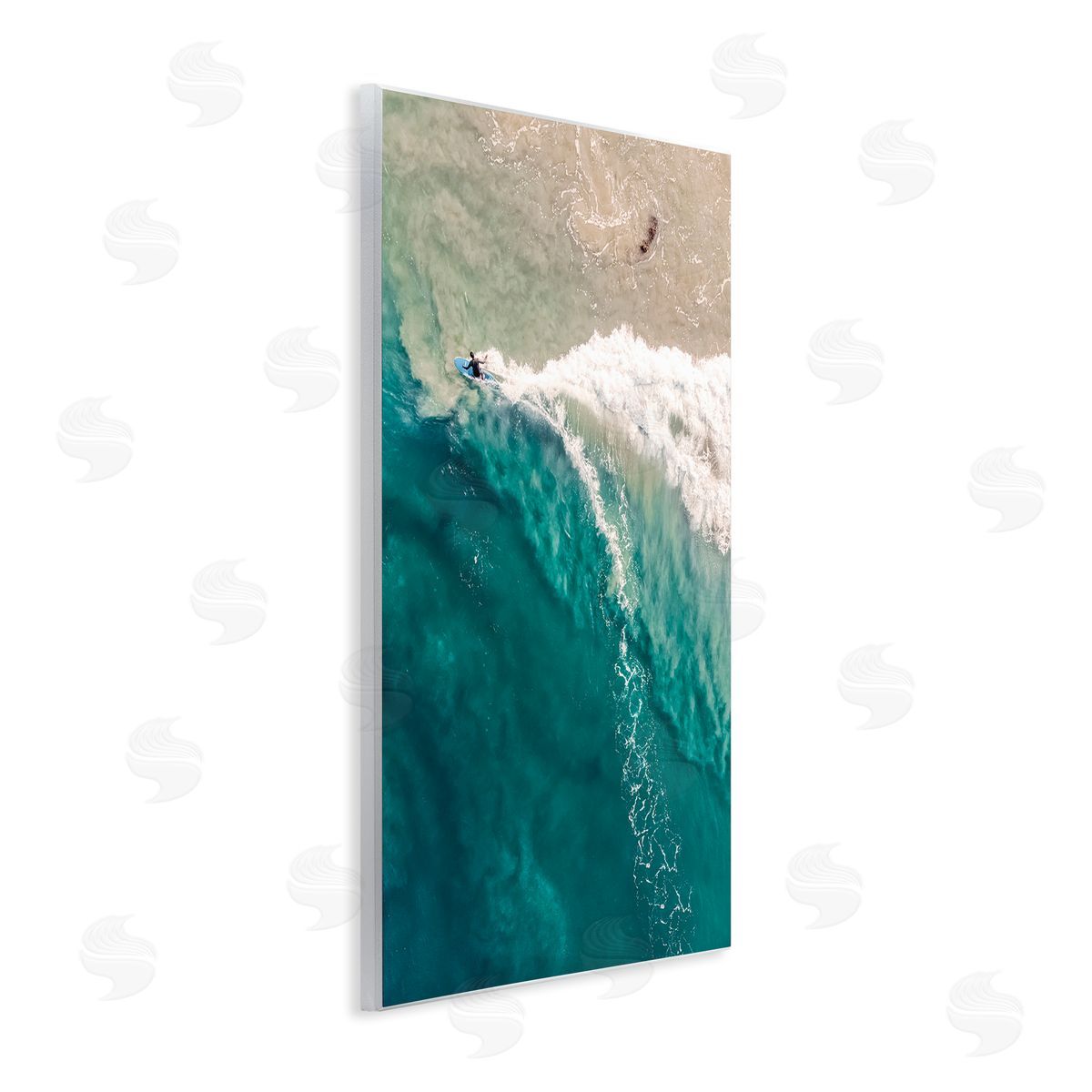 Nataly White Surfing Clear Waters Wooden Wall Plaque Art Print
