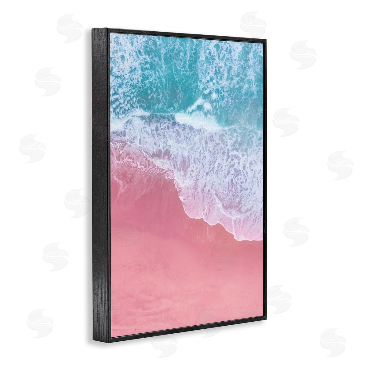 Nataly White Pink Surf Tide Black Framed Giclee Wall Art Print