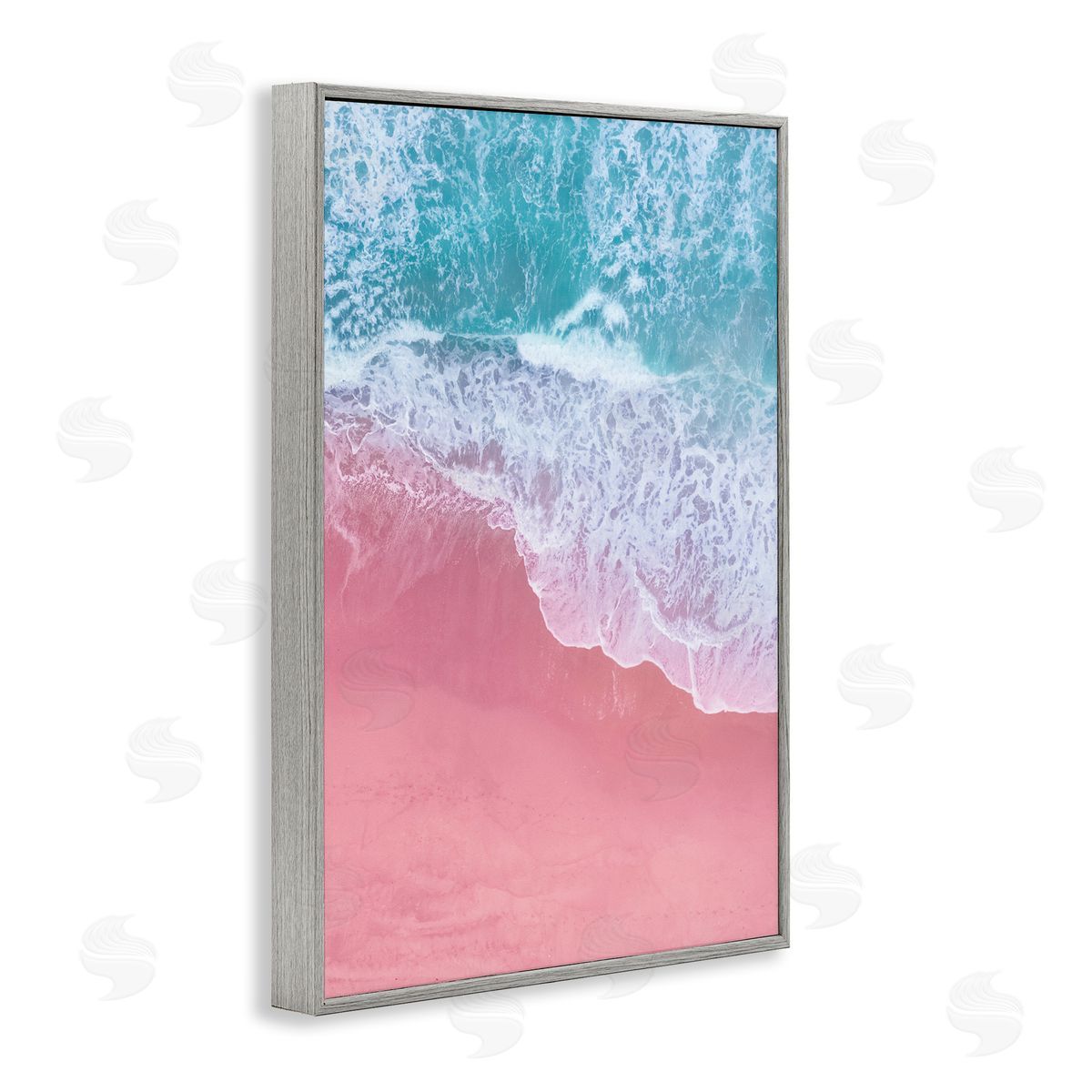 Nataly White Pink Surf Tide Gray Framed Giclee Wall Art Print