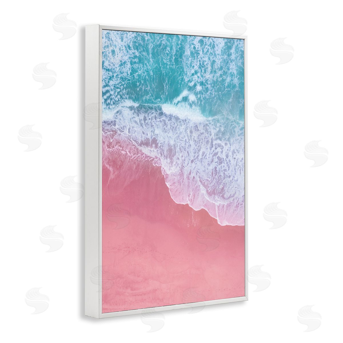 Nataly White Pink Surf Tide White Framed Giclee Wall Art Print