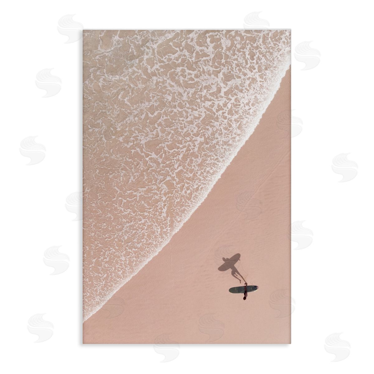 Nataly White Beach Surfer Silhouette Canvas Wall Art Print
