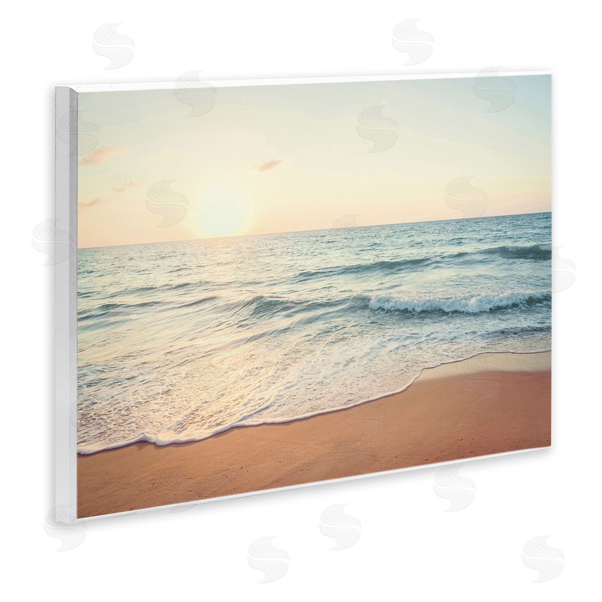 Nataly White Rolling Tide Beach Wooden Wall Plaque Art Print