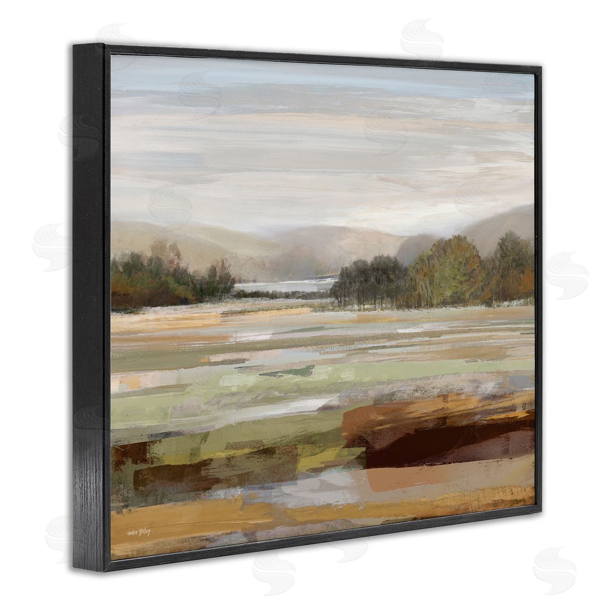 Amber Sterling Idyllic Countryside View Black Framed Giclee Wall Art Print