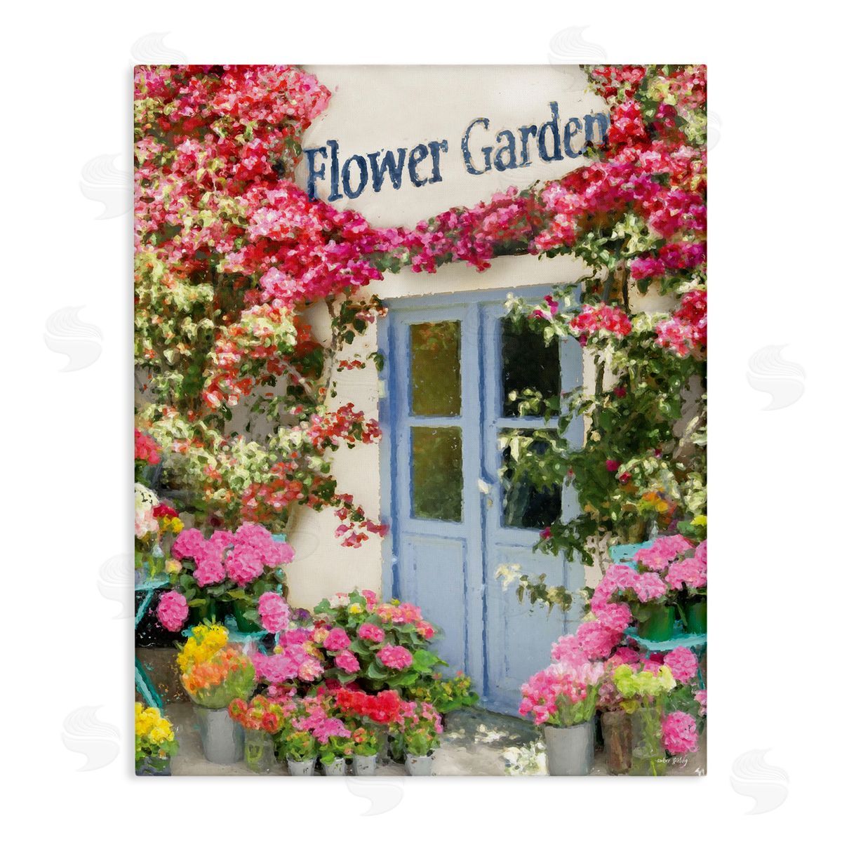 Sara Baker Flower Garden Doorway Canvas Wall Art Print
