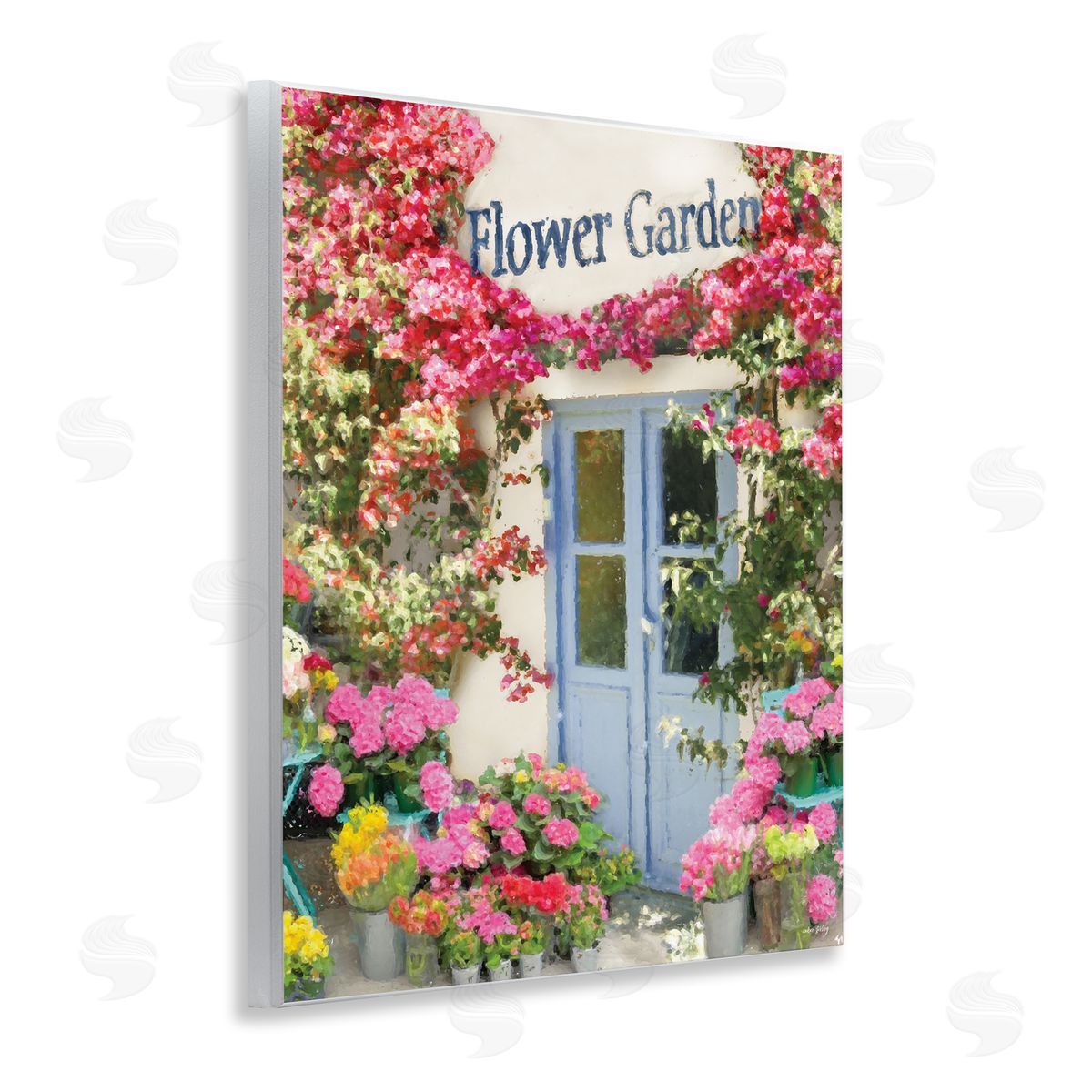 Sara Baker Flower Garden Doorway Wooden Wall Plaque Art Print