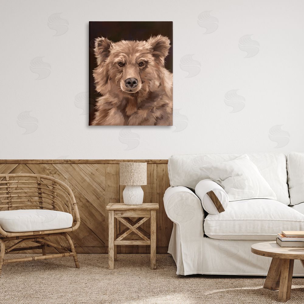 Cat Thurman Designs Fluffy Bear Cub Canvas Wall Art Print in Room
