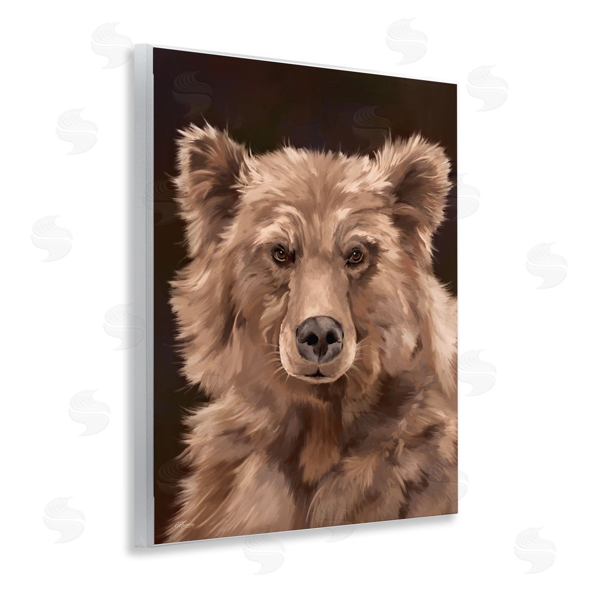Cat Thurman Designs Fluffy Bear Cub Wooden Wall Plaque Art Print