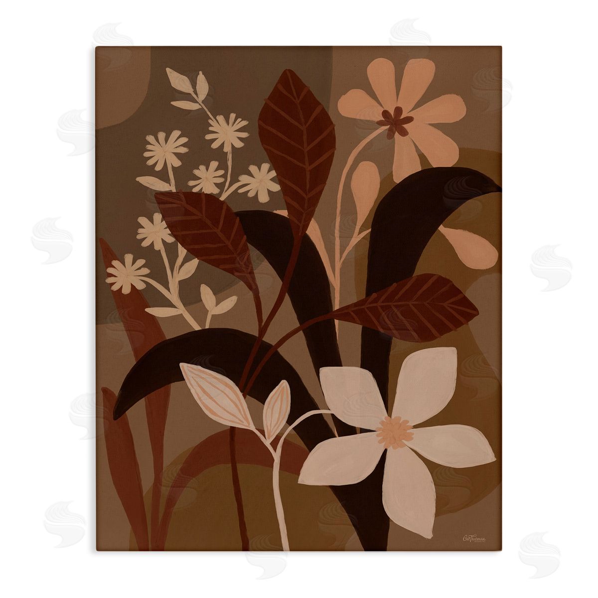 Cat Thurman Designs Boho Plant Layers Canvas Wall Art Print