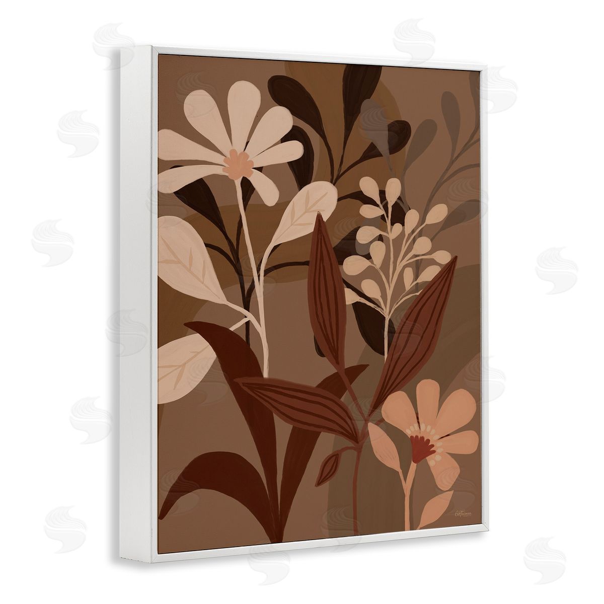 Dogwood Portfolio Muted Boho Botanicals White Framed Giclee Wall Art Print