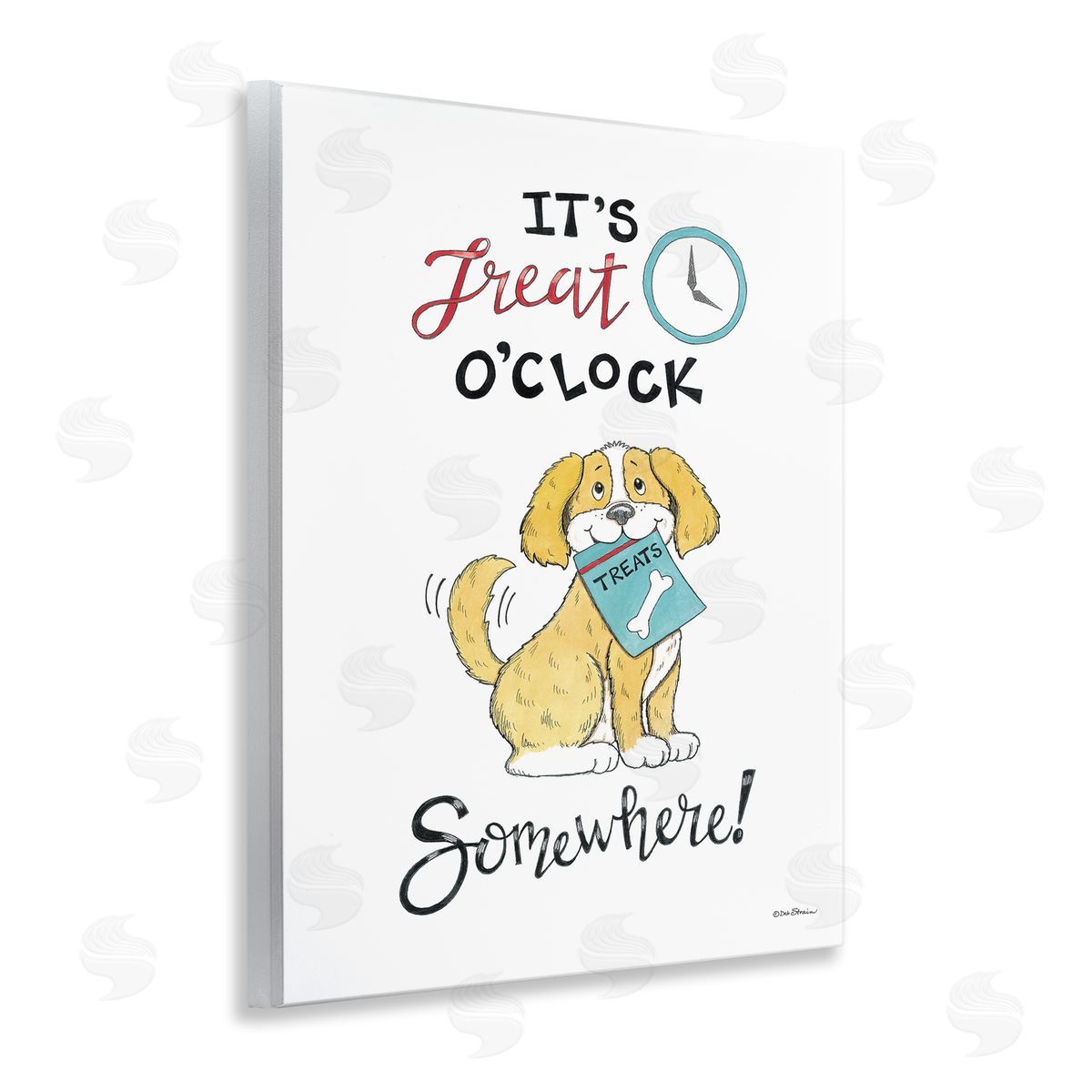 Deb Strain Treat o'Clock Somewhere Wooden Wall Plaque Art Print