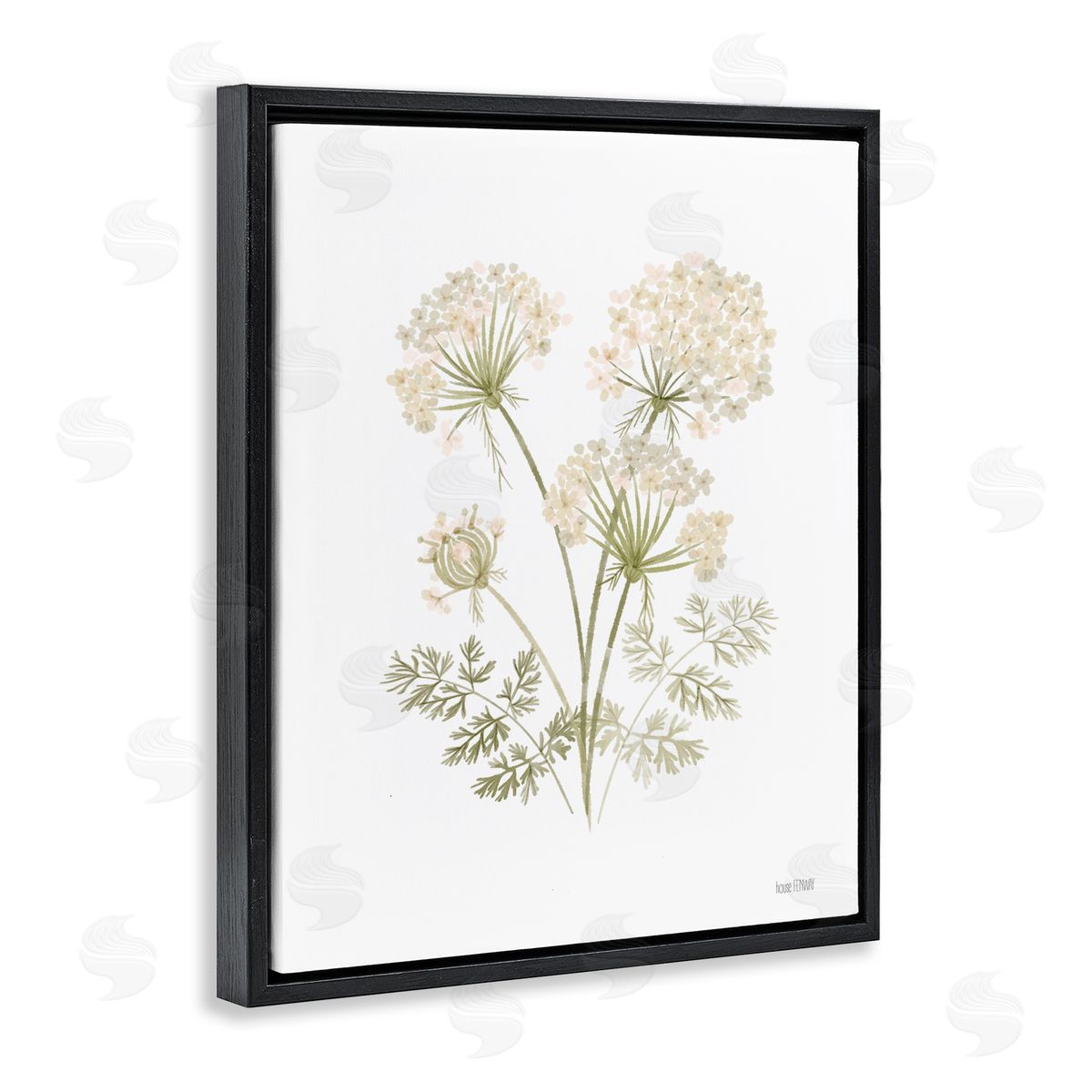 House Fenway Spring Dandelion Sprigs Black Floating Frame Canvas Wall Art Print