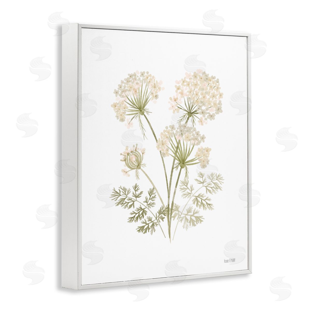 House Fenway Spring Dandelion Sprigs White Framed Giclee Wall Art Print