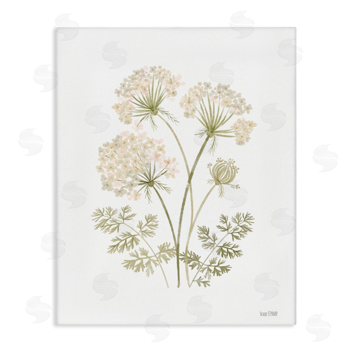 House Fenway Muted Cottage Dandelions Canvas Wall Art Print