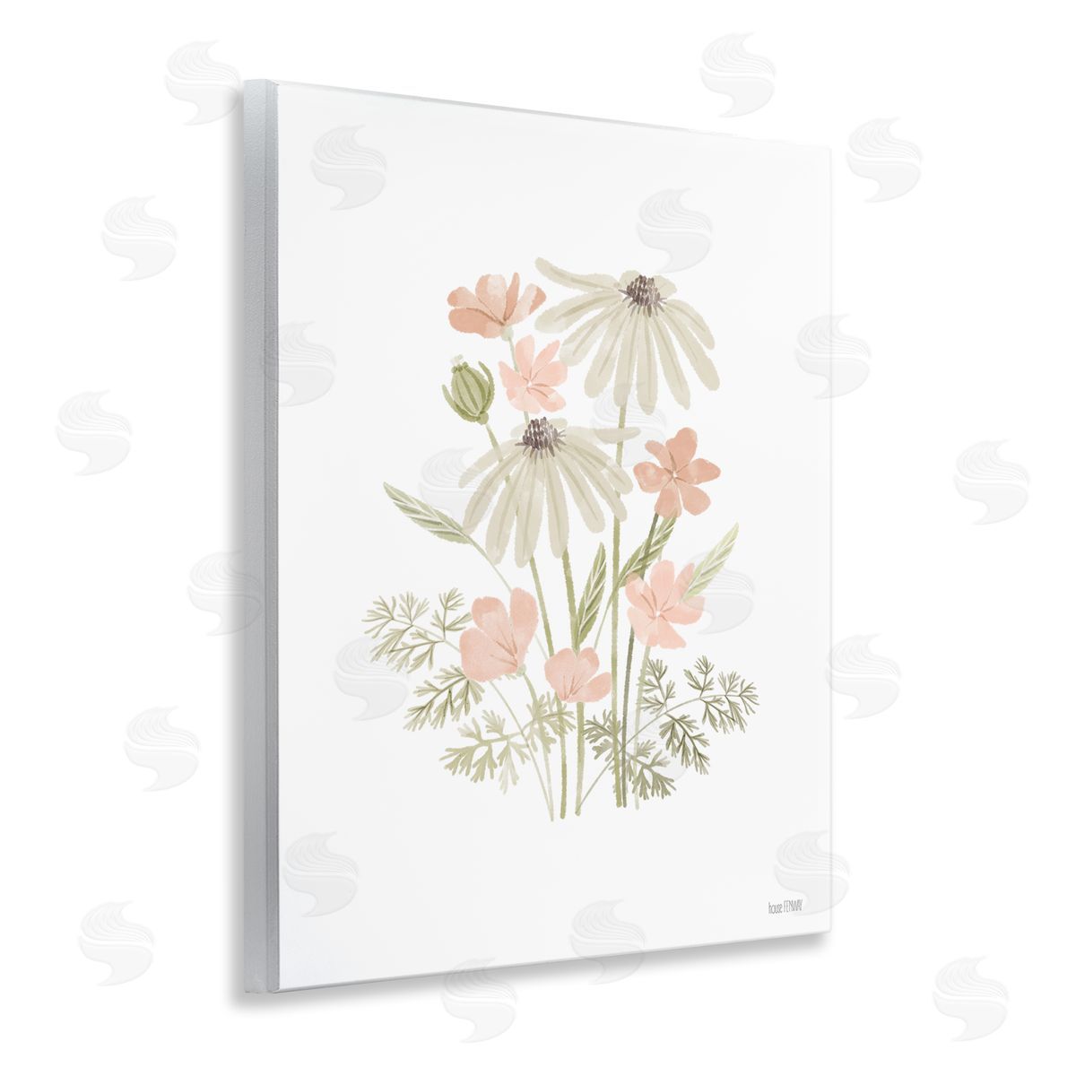 House Fenway Subtle Wild Blooms Wooden Wall Plaque Art Print