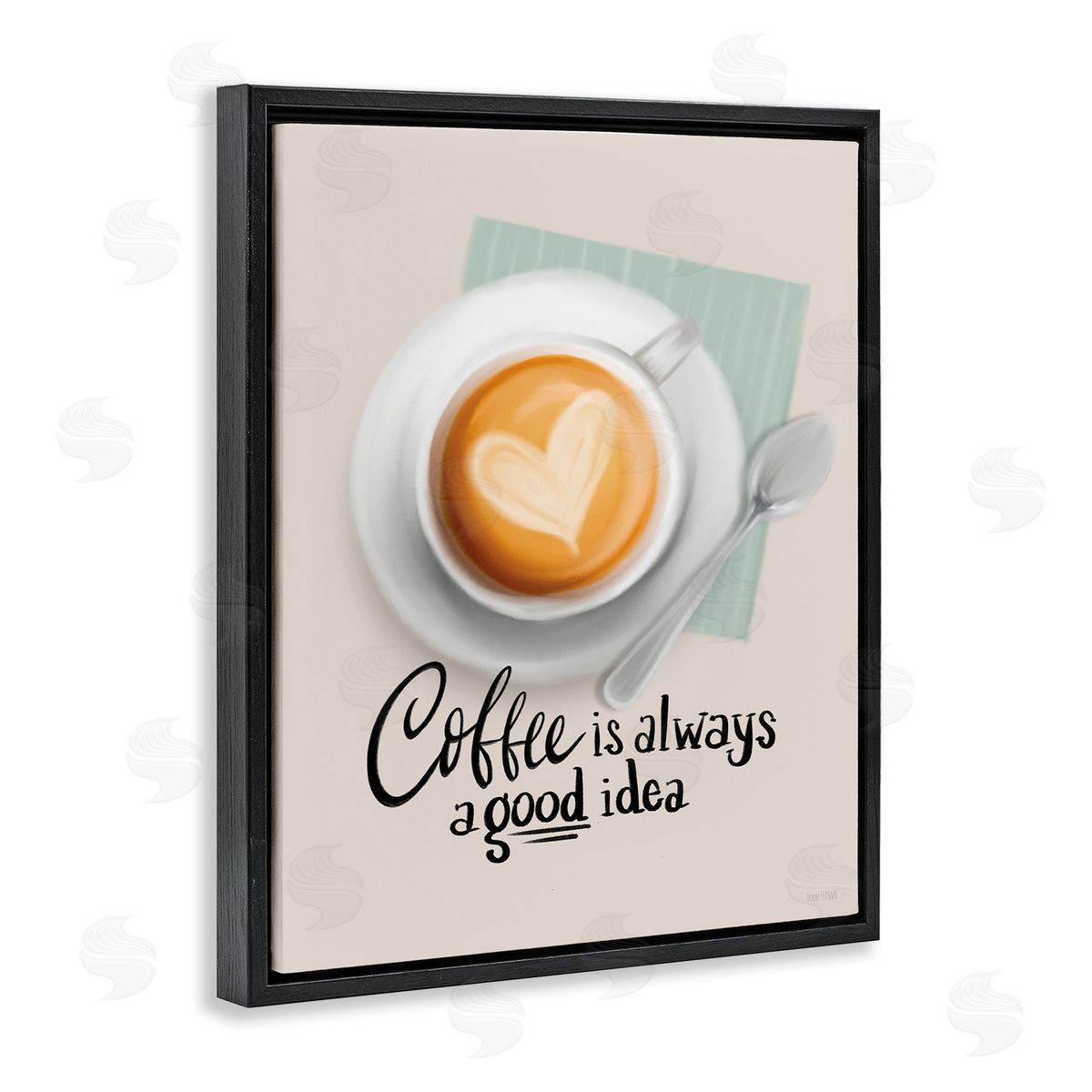 House Fenway Coffee Always Good Idea Black Floating Frame Canvas Wall Art Print