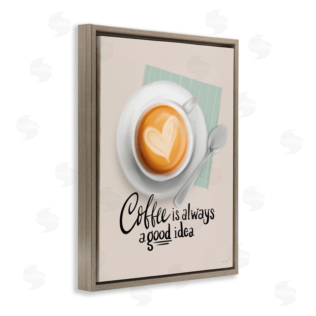House Fenway Coffee Always Good Idea Brown Floating Frame Canvas Wall Art Print