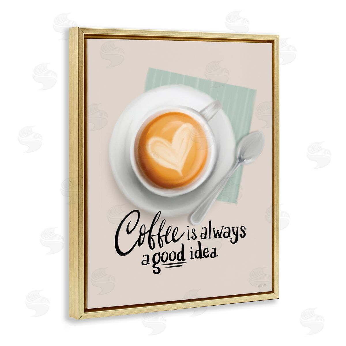 House Fenway Coffee Always Good Idea Gold Floating Frame Canvas Wall Art Print