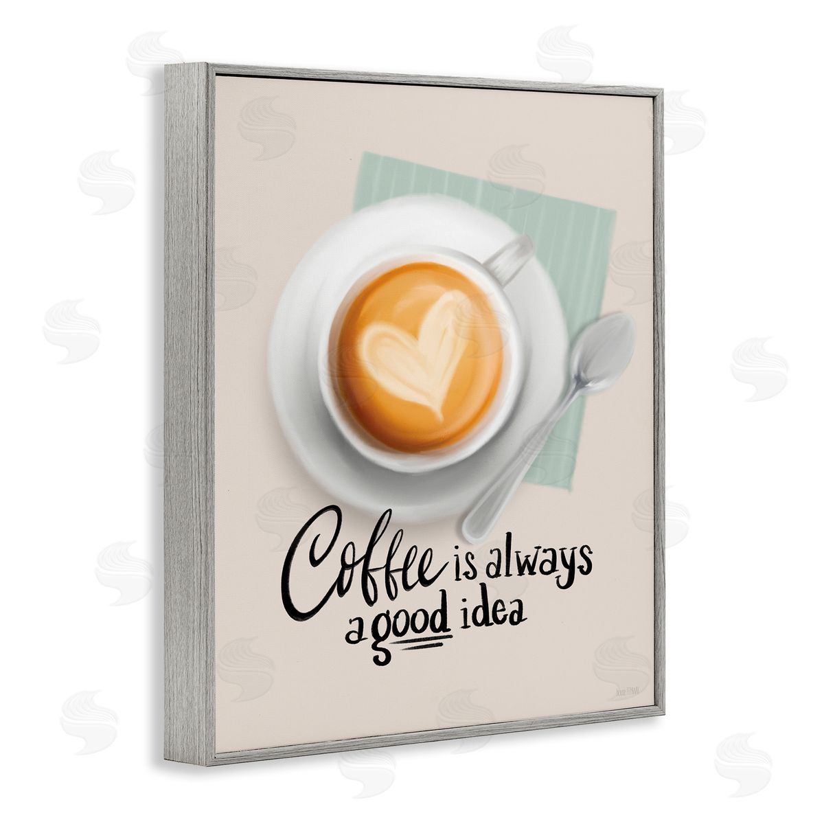House Fenway Coffee Always Good Idea Gray Framed Giclee Wall Art Print