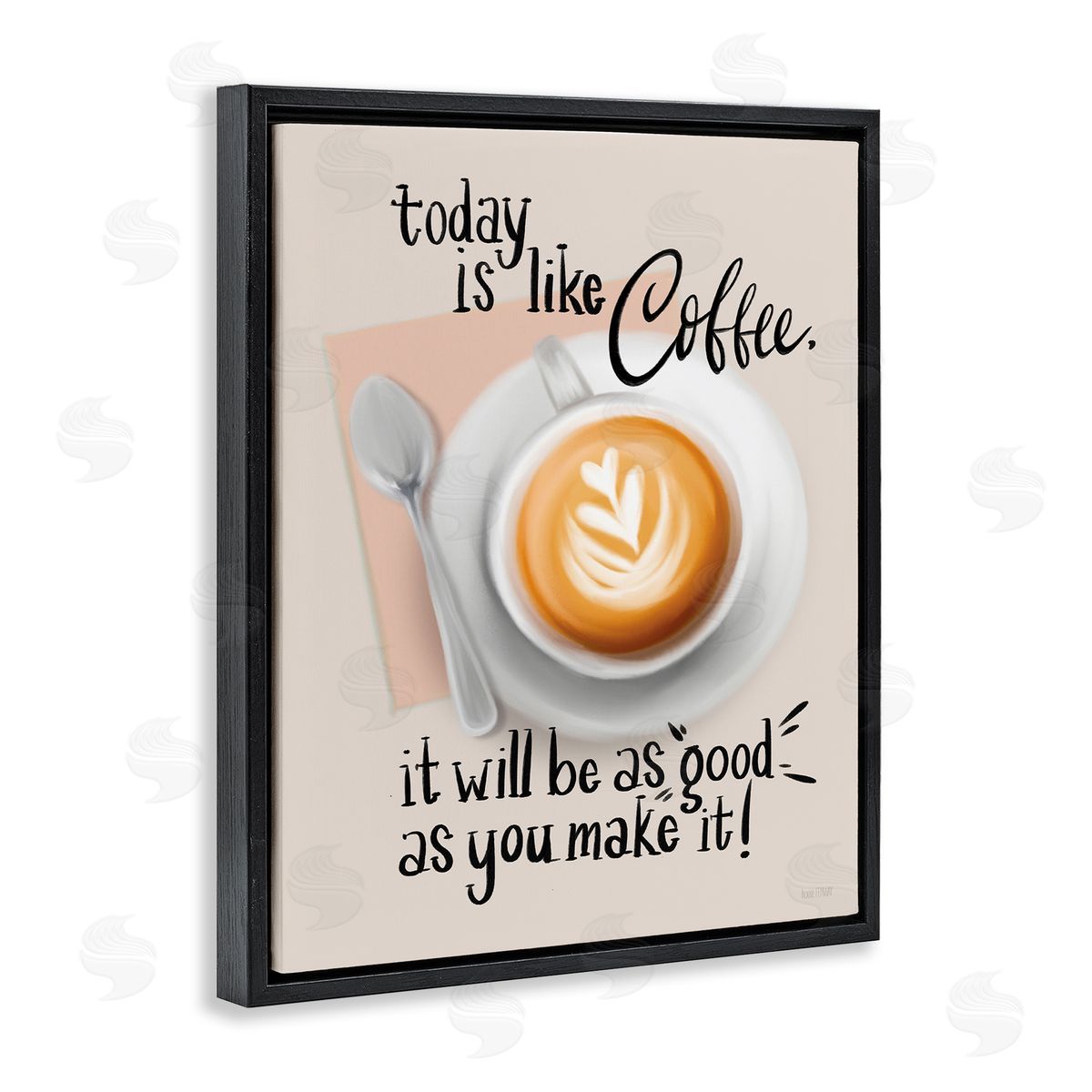 House Fenway Today Is Like Coffee Black Floating Frame Canvas Wall Art Print